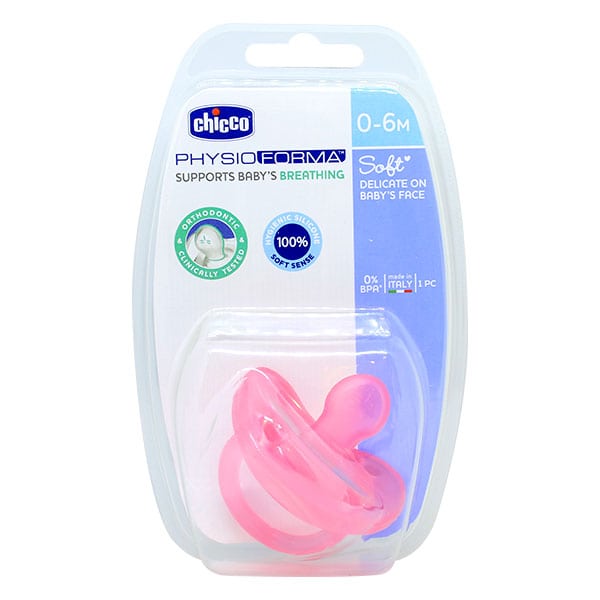 Chicco Соска силикон ягаан 0-6m Physio soft