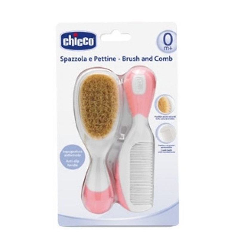 Chicco Хүүхдийн сам 0m+ Brush comb-pink